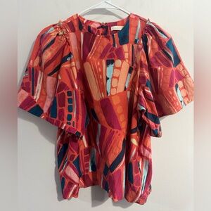 Marie Oliver Womens Abstract Print Blouse Womens Size XS